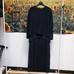 美品】完売品 アダムエロペ 異素材 ドッキングバルーンワンピース 黒 F 