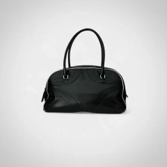 PRADA（プラダ） フリンジトートバッグ レザー ブラウンスタッズ装飾