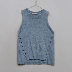 ステファニー レディース Fサイズ ノースリーブニットTシャツ 春 秋 スカイ 71419