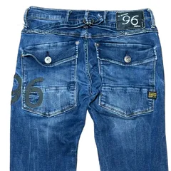 G-STAR RAW 5620 HERITAGE EMBRO TAPERED 立体裁断 テーパードデニム インディゴ サイズ26 レディースM ジースターロゥのサムネイル