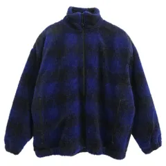 COOTIE クーティー 20AW Ombre Boa Check Track Jacket オンブレチェック ボア 中綿 フリース ジャケット ブラック系 ネイビー系 M【中古】のサムネイル
