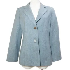 アクアスキュータム AQUASCUTUM ウール テーラードジャケット シングル 総裏地 9 M相当 グレー IBO92 /X