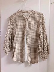 DONNA KARAN 長袖 フリルブラウス アイボリー US8 - メルカリ