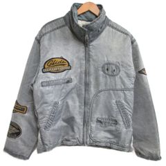 ハーレーダビッドソン HARLEY DAVIDSON 激渋 90s ヴィンテージ モーターサイクルジャケット レーシング ブルゾン キルティング裏地 ロゴワッペン グレー M IBO82