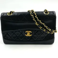 CHANEL マトラッセ シングルフラップ ポーチ付き シリアル番号1番台 ラムスキン ブラック チェーンショルダーバッグ ゴールド