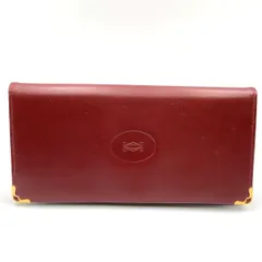 Cartier マストライン  二つ折り レザー ボルドー 長財布 ゴールド