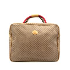 GUCCI マイクロGG シェリーライン PVC ボストンバッグ 大容量 茶 鍵 