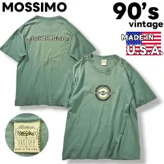 90s ヴィンテージ USA製 モッシモ MOSSIMO ターゲット ロゴ プリント シングルステッチ Tシャツ クルーネック カットソー L グリーン メンズのサムネイル
