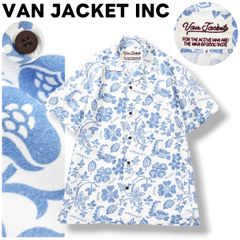 VAN JAC 豪華刺繍 ホットロッド マップ アロハシャツ L 白 日本製