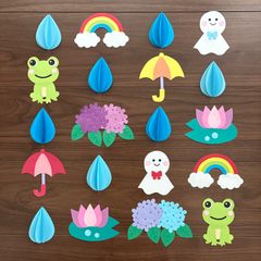 梅雨壁面飾り 立体パラソル壁面 傘壁面 6月壁面 ハンドメイド - メルカリ