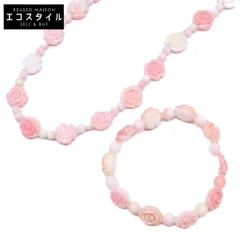QVC 【美品】SV925 コンクシェル カービングローズ ネックレス・ブレスレット 計2点