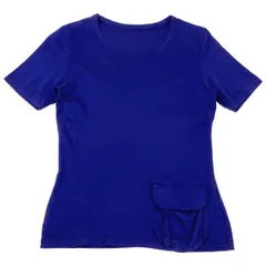 ヨウジヤマモト ファムYohji Yamamoto FEMME フラップポケットデザインTシャツ 青2のサムネイル