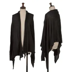 ヨウジヤマモト ファムYohji Yamamoto FEMME カシミヤ混コットンボタンレスサイドドレープカーディガン 黒2のサムネイル