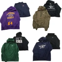 古着卸 まとめ売り ナイキ NIKE スウェット 8枚セット (メンズ M /L ) ハーフジップ カレッジ風 フーディー スウォッシュロゴ 中古 NE1912