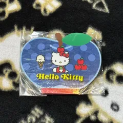 未開封 2002 レトロ デニム リンゴ hello kitty(ハローキティ) 型抜き メモ帳 ステッカー含む