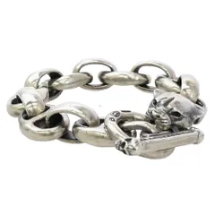GABOR ガボール ギャランティ付属 Gaboratory ガボラトリーホールディング PANTHER WITH H.W.O ＆ SMOOTH ANCHOR LINKS BRASLET パンサー スムースアンカーリンク ブレスレット シルバー系【中古】のサムネイル