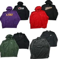 古着卸 まとめ売り ナイキ NIKE スウェット 8枚セット (メンズ 2XL ) フーディー ハーフジップ カレッジ風 中古 古着 NE2907