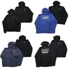 古着卸 まとめ売り ナイキ NIKE スウェット 8枚セット (メンズ XL ) フーディー ジップパーカー カレッジ風 中古 古着 NE2908
