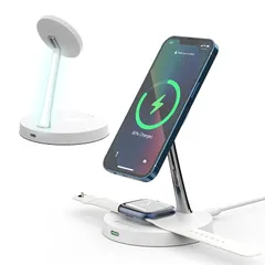【新品】 HACRAY 4in1 マグネット式 マルチチャージャー スタンド Apple WatchｘiPhoneｘAirPodsｘAndroid 置くだけOK 1