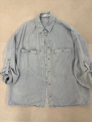 極美品☆RILATO LUMOシフォンデニムシャツ オーバーサイズ 濃紺 F 