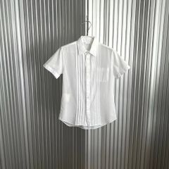 AD2024 25SS リボン丸襟半袖ブラウス 白 コットン ラウンドカラー AD2024 25SS リボン丸襟半袖ブラウス 白 コットン ラウンドカラー