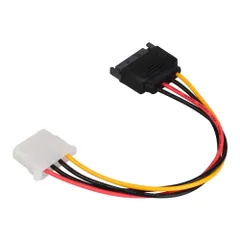 SATA電源 15ピン オス to 4ピン メス 変換ケーブル 20cm ペリフェラル電源 変換アダプタ ストレートタイプ HDD/SSD/ミニ PC/光学ドライブ/冷却ファン対応のサムネイル