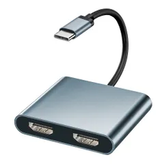 USB C HDMI 変換アダプタ【DP Alt モード+ Thunderbolt3/4対応】USB C to HDMI ディスプレイポート変換 Type-C デュアル ＨＤＭＩ 拡張 マルチディスプレイアダプタ Typec ＨＤＭＩ ハブ 2画面出 ...