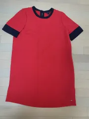 トミーヒルフィガー レッド 半袖 ONE PIECE M
