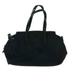 agnes b. アニエスベー VOYAGE ボヤージュ ロゴプリント ナイロン 2WAY ショルダー レザー ボストン バッグ ブラック系【中古】のサムネイル
