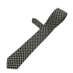 SAINT LAURENT PARIS(サンローランパリ) ネクタイ メンズ美品  - 黒×シルバー チェック柄のサムネイル