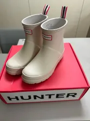 ハンター ショートプレイ レインブーツ ペールグレー 220