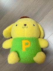 サンリオ ポムポムプリン 特大 BIG サテン ぬいぐるみ 2000 当時物