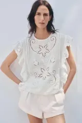 ZARA ザラ ZWコレクション 엠브로イダー ロマンティック ブラウス