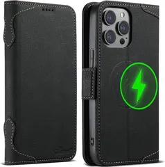 iPhone15 Pro ケース 手帳型 MagSafe対応 いphone15 Pro ケース マグセーフ ワイヤレス充電対応 カード収納 アイフォン15 プロ カバー 手帳 スタンド機能 財布型 カード入れ マグネット式 本革 レザー スマホケース 耐衝撃