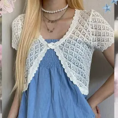 クロシェ半袖ボレロ