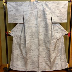 結城紬】●草木染●高機織● 身丈 164cm裄丈 64.5cm袖丈 47cm ⭕️オークション⭕️ 【結城紬】○草木染○高機織○ 身丈→163袖丈47