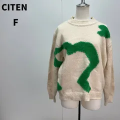 CITEN ニット F オフホワイト クリーム ユニセックス ゆるだぼ オーバーサイズ 良品【m069】のサムネイル