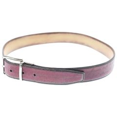 Berluti ベルルッティ エッセンス スクリット カリグラフィ レザーベルト ワインレッド×ブラウン シルバー金具 BERLUTI - Berluti ベルルッティ エッセンス スクリット カリグラフィ