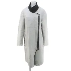 3.1 フィリップリム 3.1 phillip lim アシンメトリーファネルネックコート ロング丈 4 灰系 グレー ジップアップ 毛 ウール 無地のサムネイル