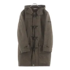 A BATHING APE (アベイシングエイプ) WOOL DUFFLE COAT 裏地キルティング ウール ダッフル フーディー ジップアップ コート ブラウンのサムネイル
