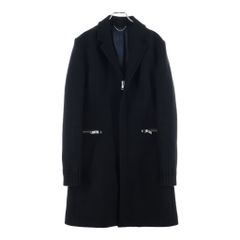 DIESEL ウールコート チェスターコート ニット切り替え レザー