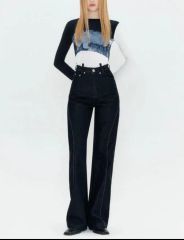 Side-Tuck Cocoon Denim Pants サイズ36 ネイビー - メルカリ