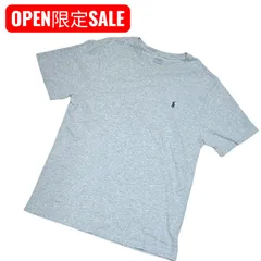 POLO Ralph Lauren ポロラルフローレン ショップオープン記念セール ワンポイント刺繍 クルーネック Tシャツ グレー XL 170 希少サイズ ポニー 杢グレー 綿100% 半袖 カットソー メンズ レディース 正規品