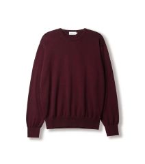 美品 メゾン マルジェラ エルボーパッチ ニット ボルドー クルーネック メゾンマルジェラ クルーネックニット エルボーパッチ ボルドー 薄手