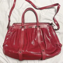 Celine セリーヌ レッド エナメル トートバッグ ショルダーバッグ
