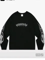MAHAGRID ブラック 起毛 スウェット Tシャツ ブラックのサムネイル