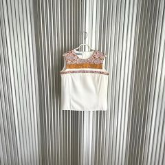PRADAプラダ ジャージーリブニットタンクトップス ロゴプレート 36