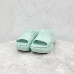 美品 バレンシアガ クロックス プール スライド サンダル グリーン 41 