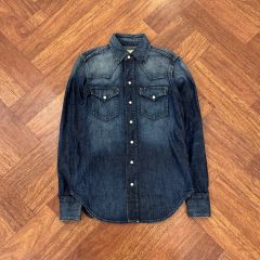 美品✨】ラルフローレン デニムシャツ 金ボタン ペイント加工 S - メルカリ