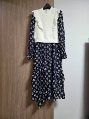 エゴイスト レイヤードフリル ロング丈ワンピース